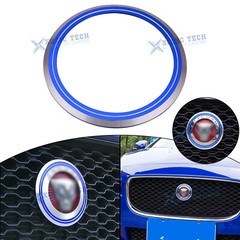 For Jaguar F-Pace XE XF XJ Blue Aluminum Front Bumper Grille Logo Bezel Cover
