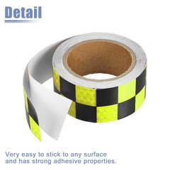 Universal Piece of 1 5cmx10m Fluorescent Checkered Car Reflective Stickers PVC