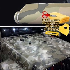 60″ x 60″ Army Camo Camouflage Desert Vinyl Film Wrap Air Bubble Free 5ft x 5ft