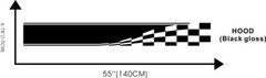 Car Sticker Racing Stripes Flags 55” for TT R8 A5 Vinyl hood Motor Decal ZC1373