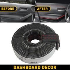 2M PU Leather Car Dashboard Decor Line Strip Sticker Moulding Trim Access H