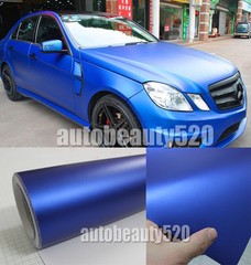 Entire Car Wrap Metallic Matte Chrome Blue Satin Vinyl Sticker – 50FT x 5FT ACAC