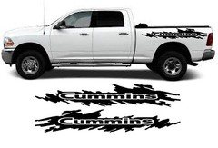 Pick up Truck side bed Vinyl Decals Splash Graphics Compatible with Ram CUMMINS