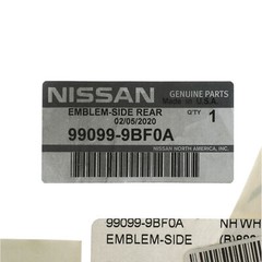 OEM 2012-2021 Nissan Frontier Trunk Bed Decal NEW 99099-9BF0A