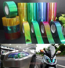 Glossy Car Chameleon Mirror Headlight Taillight Vinyl Wrap Tint Tape Sticker CF