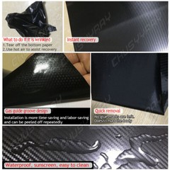 60″ X 12″ 7D Real Carbon Fiber Vinyl Wrap Sticker Roll Film Black Bubble Free