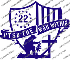 Veteran 22,PTSD The War Within,Support Our Troops,Military,Custom Vinyl Decal