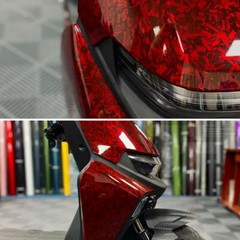 20cm*152cm High Glossy Red Forged Carbon Fiber Car Sticker Adhesive Vinyl Wrap