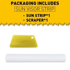 Anti-UV Windshield Sun Decal Visor Strip Film Tint Front White Window Trim Cover