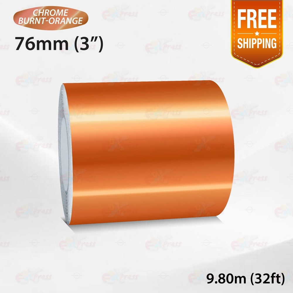 CHROME BURNT-ORANGE 3″ 76mm PIN STRIPE Car Model Streamline TAPE Vinyl Sticker