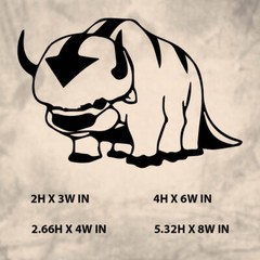 Appa|Avatar|Anime|Vinyl Sticker |Decal for Window|Laptop & Any smooth surface