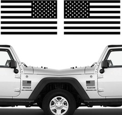 Die Cut Matte Black American Flag Sticker – Durable Decal for Trucks & Windows