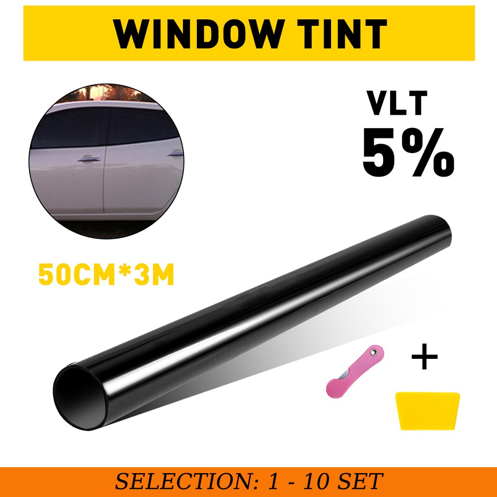 1-10 20″ x 10ft 5% VLT Automotive Window Tint UV Protection Heat Insulation Film