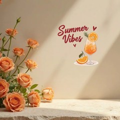 Summer Drinks Stickers Vinyl Customizable Self-adhesive for Car windows