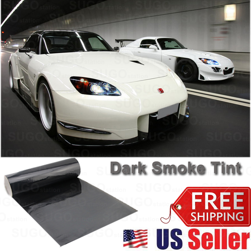 12″x60″ Dark Smoke Vinyl Tinted Film Tail Light Head Lamp Glass/Plastic Lens