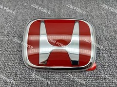 M-Tec 3pcs Red Front Rear Steering Red Emblem Badge Civic Coupe 12-15
