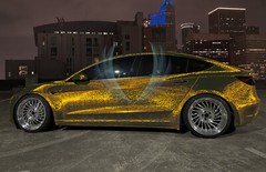 PET Damascus Steel Forged Carbon Fiber Bond Gold Car Vinyl Wrap Decal Sticker