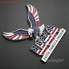 Metal Car Trunk Tailgate Fuel Tank Body Badge 3D USA Eagle Flag Emblem Decal
