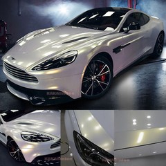 50FT x 5FT Flat White / Gold Pearl Chameleon Chrome Vinyl Wrap Car Sticker HDUS
