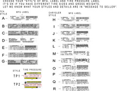 FCA JEEP CHRYSLER DODGE Decal MFG Sticker ID Label Tire Information VIN# USA 3M