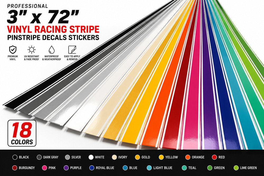 High-Performance Vinyl Racing Stripe Decal