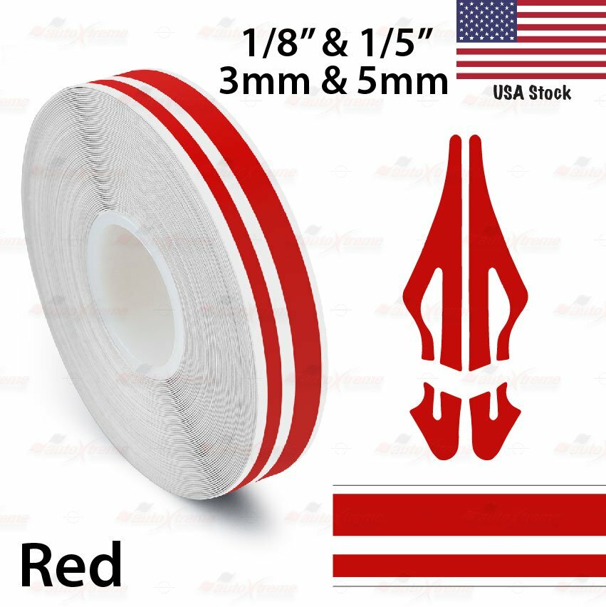 RED 9/16″ PINSTRIPE Car Model Pinstriping Double Lines TAPE Vinyl Sticker 15mm