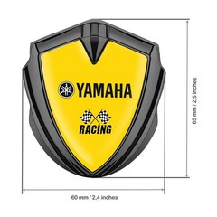 2 or 1 pcs Yamaha logo metal emblem with silicone car tuning, 60mm/65mm