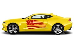 Door side US flag graphics stickers decal compatible with Chevrolet Camaro