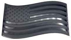 ALUMINUM Black American Flag Wavy Car Sticker Decal Emblem Truck 3.12″ x 1.75″