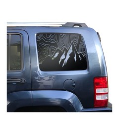Topogrphic map with mountains design Decal for 2008-2012 Jeep liberty LL1-TX2