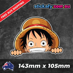 Luffy Peeking Sticker Funny Laptop Car Window Bumper 4×4 ute JDM Decal One Piece