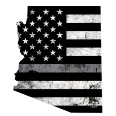 REFLECTIVE AZ State Thin SILVER Line Flag Sticker FS2278-REF