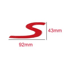 Red/Black/Silver S Leter Badge Sticker Rear Trunk Tailgate Emblem Decor