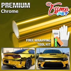 ESSMO PET Super Chrome Gold Stretch Car Vehicle Vinyl Wrap Decal Sticker Sheet