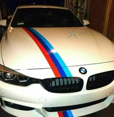 59″ M-Colored Stripe Custom Exterior Decor Sticker For BMW Body Hood Bumper Roof