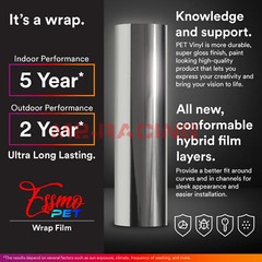ESSMO PET Chrome Stretch Car Auto Vehicle Vinyl Wrap Decal Sticker Sheet Film