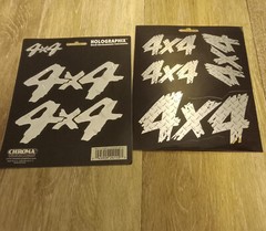 4X4 Chroma Stickers Metallic Silver Decals- Made in the USA – 2 sets
