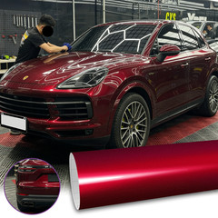 High Gloss Glossy Red Car Vinyl Wrap Sticker Decal Sheet Film DIY Air Release