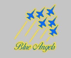 Blue Angels vinyl decal, blue, yellow, 4x 4i inches, free shipping, Oracal 651