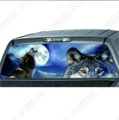 Car Rear Window Wolf & Moon Graphics Decal Sticker for Truck Pickup SUV 147x46CM