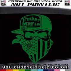 TRUCKER MAFIA Skull Vinyl Decal Sticker SUV Car Truck Window DieCut HIGH QUALITY