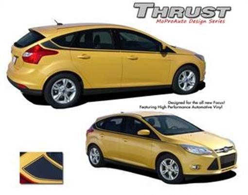 Thrust Upper Side Body Line Stripe Vinyl Graphic Decal 2012-2017 Ford Focus