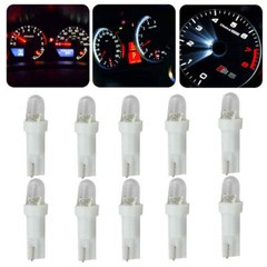 10pcs White T5 12V LED Light Car Dashboard Dash Wedge Gauge Light Bulbs Parts