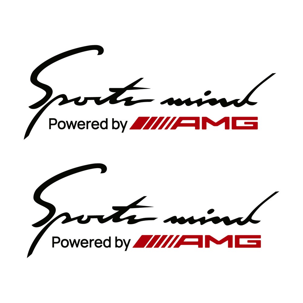 2x SPORTS MIND Decal Vinyl Stickers (10″ x 3.75″) For AMG Mercedes-Benz