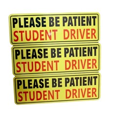 3Pcs ×Car Bumper Sticker Decal Student Driver Magnet Car Signs Please Be Patient