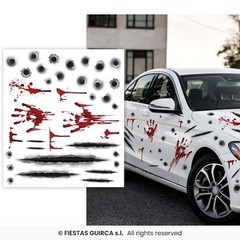 Halloween Car Stickers Bloody Vehicle Stick On Self Adhesive Bullet Hole Decals