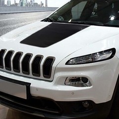 for 2014-24 Jeep Cherokee Black Front Engine Hood Panel Decal Trim Sticker Decor