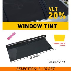 1-10X 20% VLT Window Tint Film Roll 20″x10ft Car Home Office Privacy Heat Reject