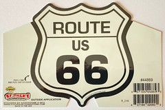 Route 66 Highway Road Marker Black LTR on White Window Bumper Laptop Sticker