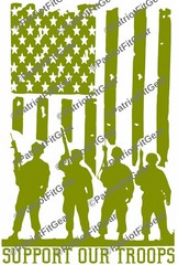 Support Our Troops,Military,Flag,Navy,Army,USAF,USCG,Sticker,Vinyl Decal